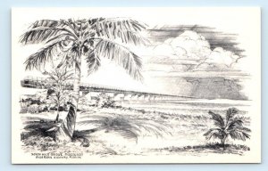 PIGEON KEY, Florida FL ~ SEVEN MILE BRIDGE Artist James F. Murray 1961  Postcard