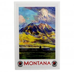 Montana Big Sky Postcard Railroad Train Unused Unposted Vtg Poster Reprint E59