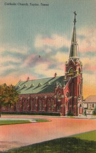 Taylor TX-Texas, Catholic Church Religious Building Landmark Vintage Postcard