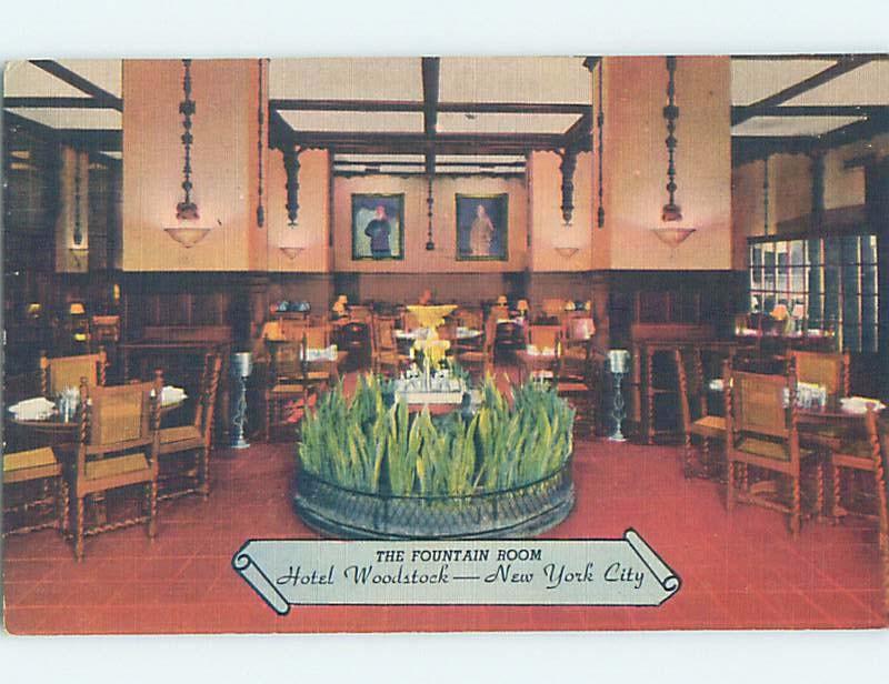 Linen Fountain Room Restaurant at Woodstock Hotel New York City NY