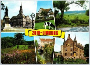 VINTAGE CONTINENTAL SIZE POSTCARD MULTIPLE SCENES FROM SOUTH LIMBURG GERMANY