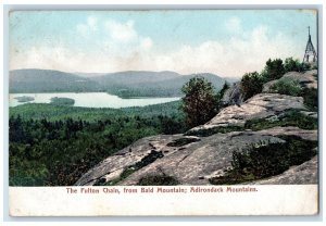 c1905 The Fulton Chain From Bald Mountain View Adirondack Mountains NY Postcard