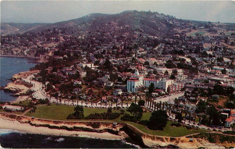 Postcard La Jolla California CA aerial view