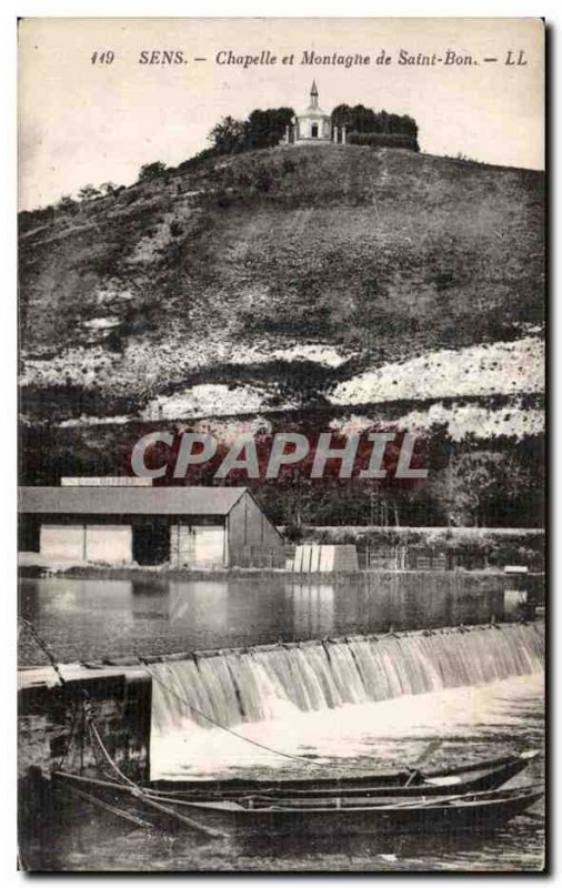 Old Postcard Sens Chapel and Mountain Saint Bon