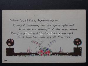 Your Wedding Anniversary CONGRATULATION FOR THE YEARS..... Old Postcard 