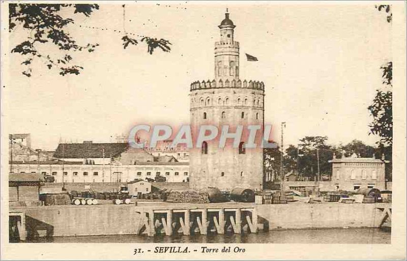 Old Postcard Sevilla Torre del Oro