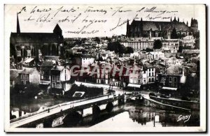 Old Postcard Poitiers (Vienna) Pont Joubert on the left Clain Eglise Ste Rade...