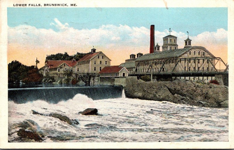 Maine Brunswick Lower Falls 1926