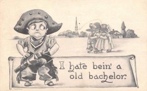 Bernhardt Wall~Lil Boy Cowboy Hates Being an Old Bachelor~Couple Kids Arm in Arm 