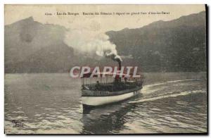 Old Postcard Aix les Bains Lake Bourget Rentree Ships steam to the great port...