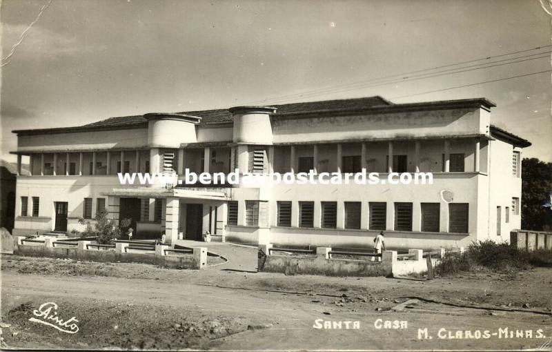 brazil, MONTES CLAROS, Minas Gerais, Santa Casa (1950s) RPPC, Stamps 