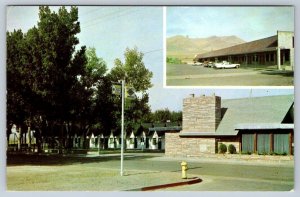 Scott Shady Court, Winnemucca, Nevada, Vintage Chrome Split View Postcard