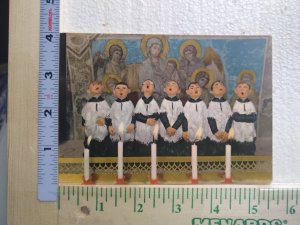 Postcard Choir Children Singing Figures with Candles