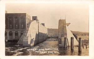 Prairie Du Sac Wisconsin Locks at New Power Dam, Real Photo Vintage PC U11444