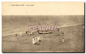 Post Card Old Saint Aubin Sur Mer Games & # 39enfants