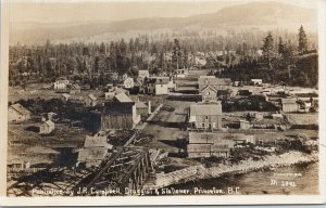 Princeton BC Birdseye from 1901 JR Campbell Druggist Stationer RPPC Postcard G99