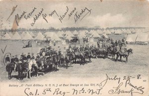 Battery A Field Artillery, N.G. of E. Orange at Sea Girt, N.J.,1908 Postcard