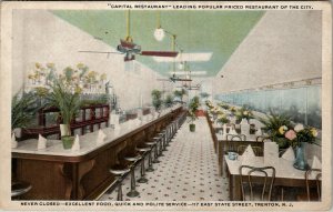 Trenton New Jersey CAPITAL RESTAURANT on E State St View Postcard V20 