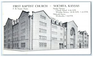 1957 First Baptist Church Thorn Pastor Exterior Wichita Kansas Vintage Postcard