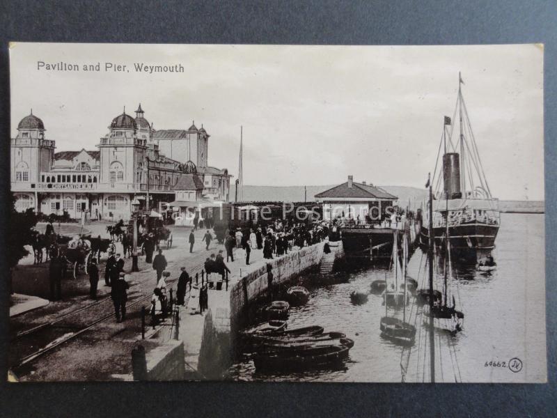 WEYMOUTH Pavilion & Pier WHITE CHRYSANTHEMUM & Steam Ferry c1911 Valentine 69662 