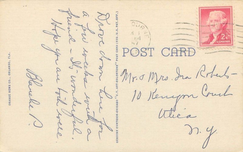 Melbourne Florida FL  Melbourne Hotel Linen  Postcard Used