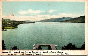 VINTAGE POSTCARD VIEW NORTH FROM FORT WILLIAM HENRY HOTEL LAKE GEORGE N.Y.  1905