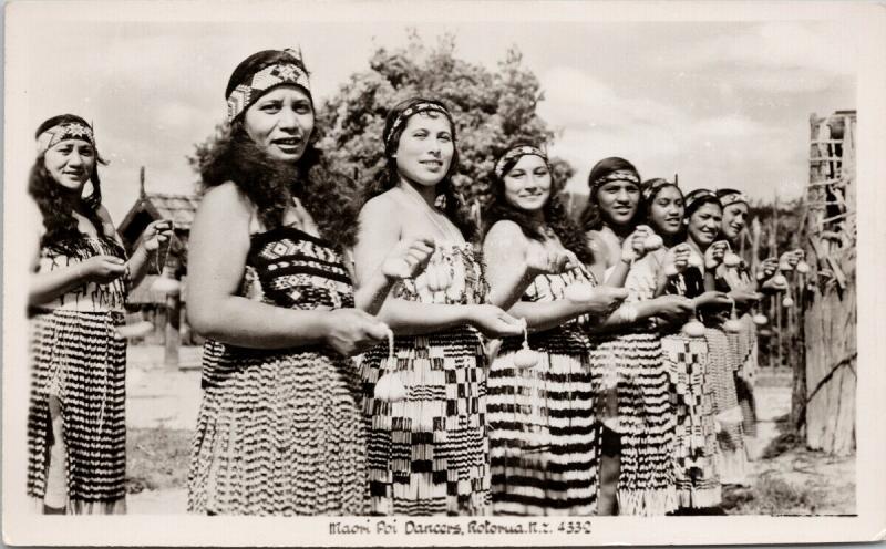 Maori Dancers Rotorua NZ New Zealand Pretty Women Real Photo Postcard E56