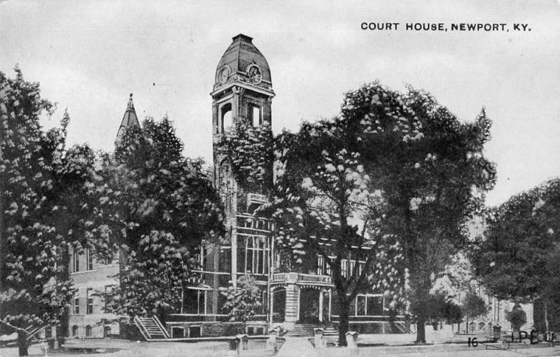 Newport Kentucky birds eye view local court house antique pc Z13083