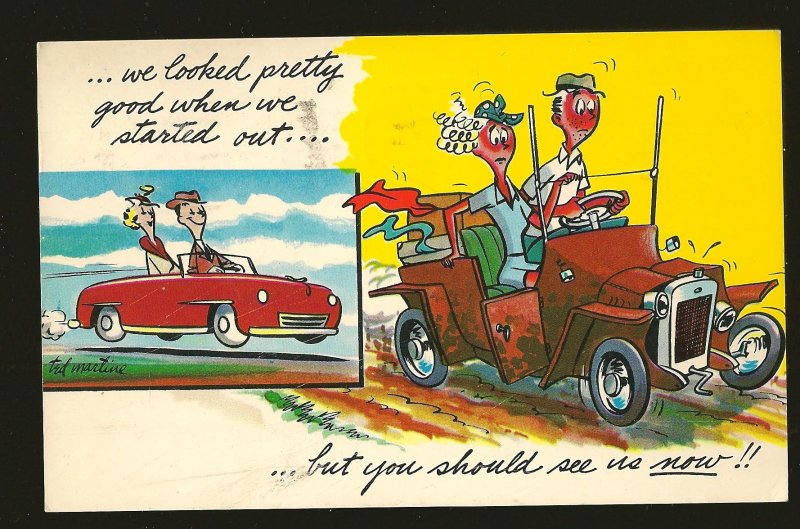 USA Postmarked 1959 Portland Oreg Martine Comic Car Color Postcard