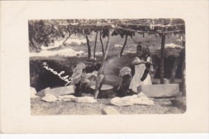 Panama Native Indian Children Wash Day Real Photo