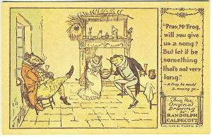 Randolph Caldecott Pictures Pray Mr. Frog Will You Give Us a Song? Postcard