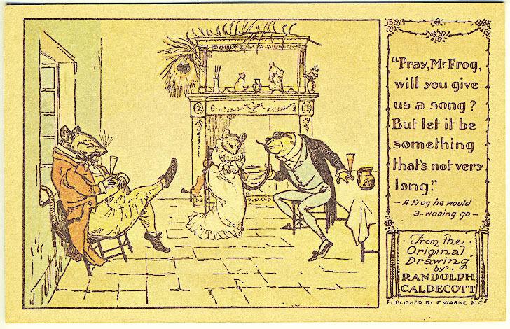 Randolph Caldecott Pictures Pray Mr. Frog Will You Give Us a Song? Postcard