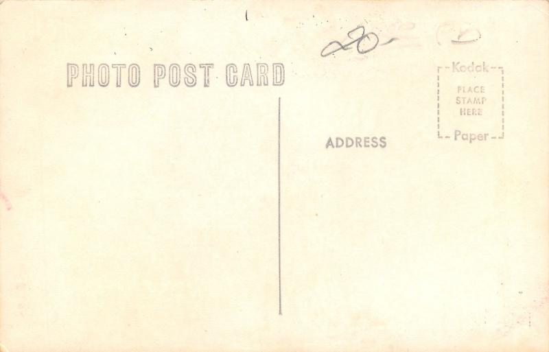 Fairfield Iowa~High School Trojans Marching Band~Football Goal Post~1950s RPPC 