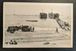 Mint Vintage Camp Bradford VA RPPC US Navy Jeeps Postcard