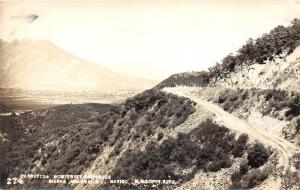 Sierra de Anahuac NL Mexico~Carretera Monterrey Chipinque~View of City~'40s RPPC