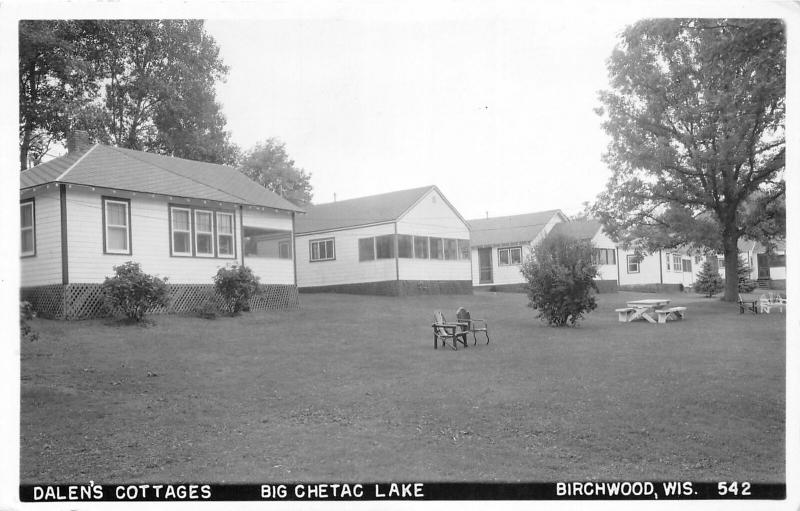 F15/ Birchwood Wisconsin RPPC Postcard '61 Dalen's Cottages Big Chetec Lake