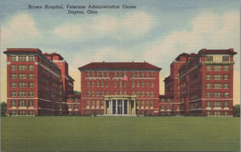 Postcard Brown Hospital Veterans Administration Center Dayton Ohio OH