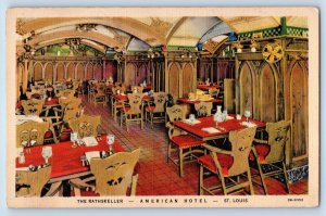 St. Louis Missouri Postcard American Hotel Market Sts. Rathskeller c1940 Vintage