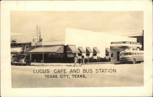 Texas City TX Locus Caf Bus Station Roadside Real Photo Postcard