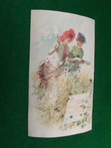 Victorian Card Walter A. Wood Single Apron Binding Harvester Women in Field Nice