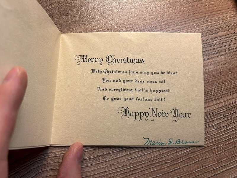 VINTAGE Fold Open CHRISTMAS GREETING CARD JM2