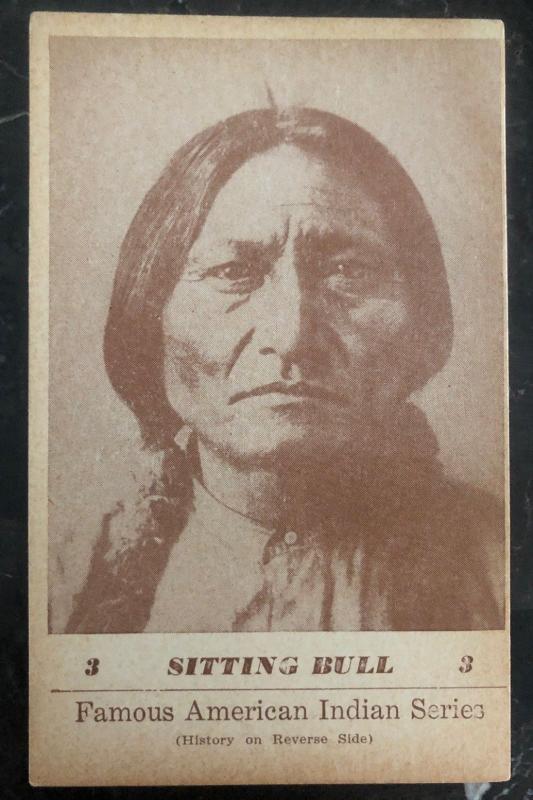 1941 Mint Usa Picture Postcard Native American Indian Sitting Bull Sioux Chief Topics 