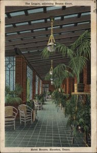 Houston Texas TX Hotel Interior View c1920s Postcard