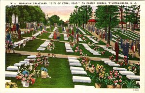 Postcard CEMETERY SCENE Winston-Salem North Carolina NC AN0085