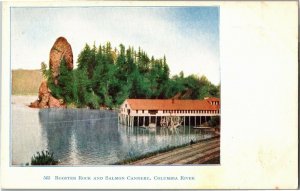 Rooster Rock and Salmon Cannery, Columbia River Corbett OR Vintage Postcard F44