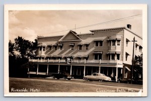 J96/ Livermore Falls Maine RPPC Postcard c1950 Riverside Hotel 397