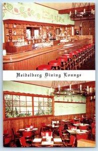 Minneapolis Minnesota Postcard Heidelberg Dining Lounge Multiview Interior 1960