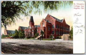 Vtg Los Angeles California CA St Vincents College 1900s View Old Postcard