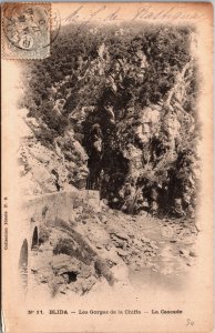 Algeria Blida Les Gorges de la Chiffa La Cascade Vintage Postcard C156