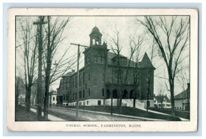1910 Normal School Farmington Street View Auburn Maine ME Antique Postcard